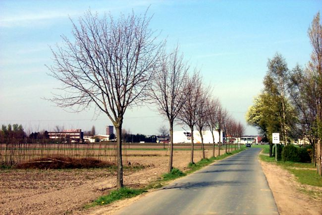 Hier erkennt man schon vom weiten Lichtgitter. Eine der groen Firmen von Stadtlohn