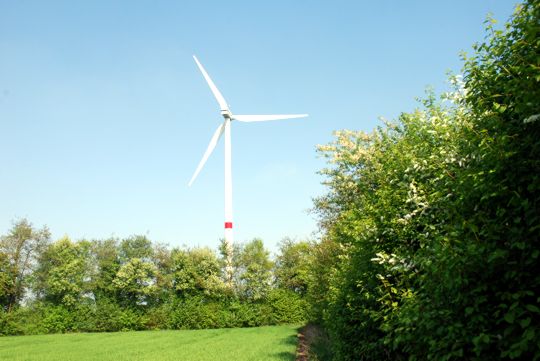 Blick auf eine Winkraftanlage